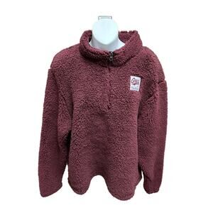 Womens Montana Grizzlies Fleece Pullover 1/2 Zip Size XL Maroon Knights Apparel